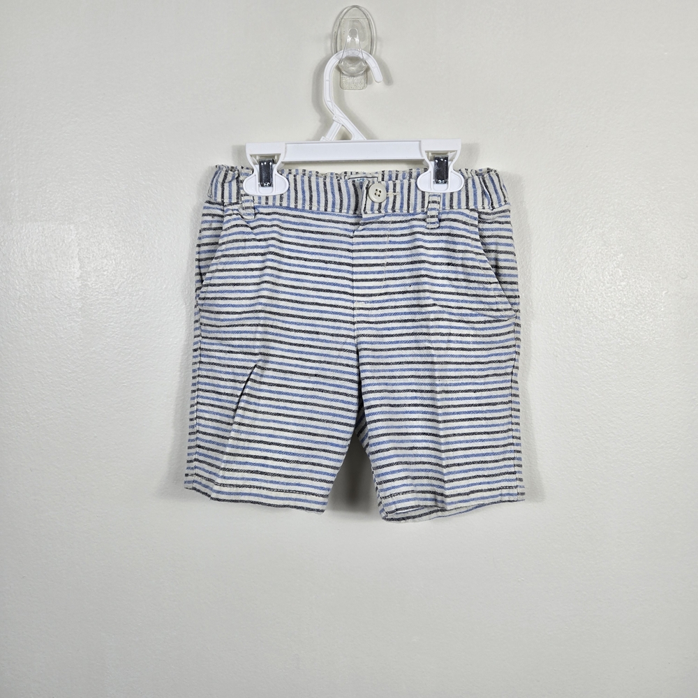 Childrens Place Boys Navy White Striped Seersucker Pull On Nautical Shorts 5T